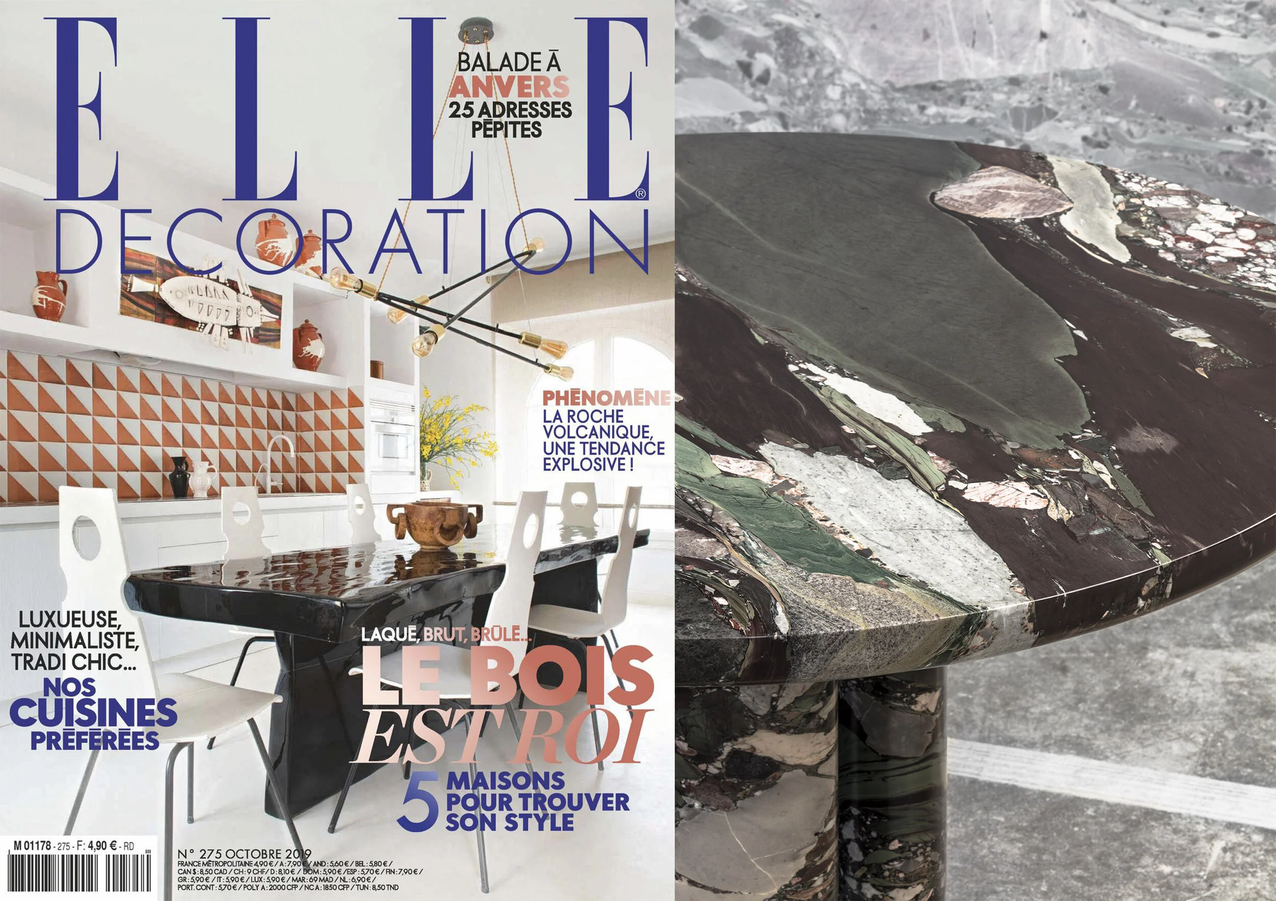 COLLECTION DOLCE_ D4 DINING TABLE IN " ELLE DECORATION FRANCE " _ OCTOBER 19