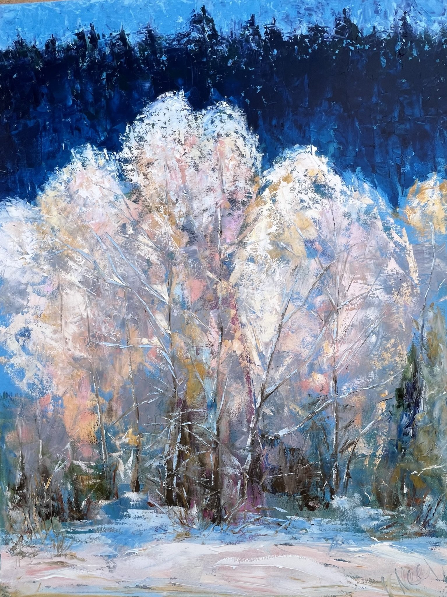 Frosty Dawn, Oil on canvas.