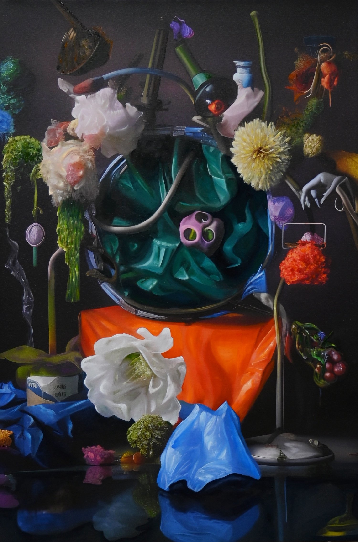 Vanity Mirror, Mixed Media Painting on Canvas