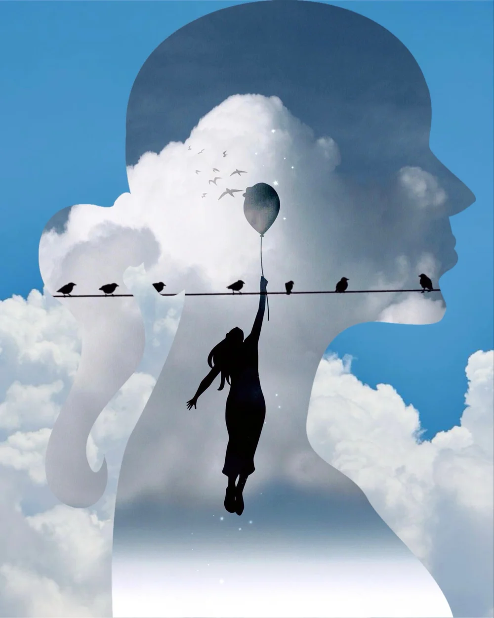 Lady in blue, Digital Art, 2023.