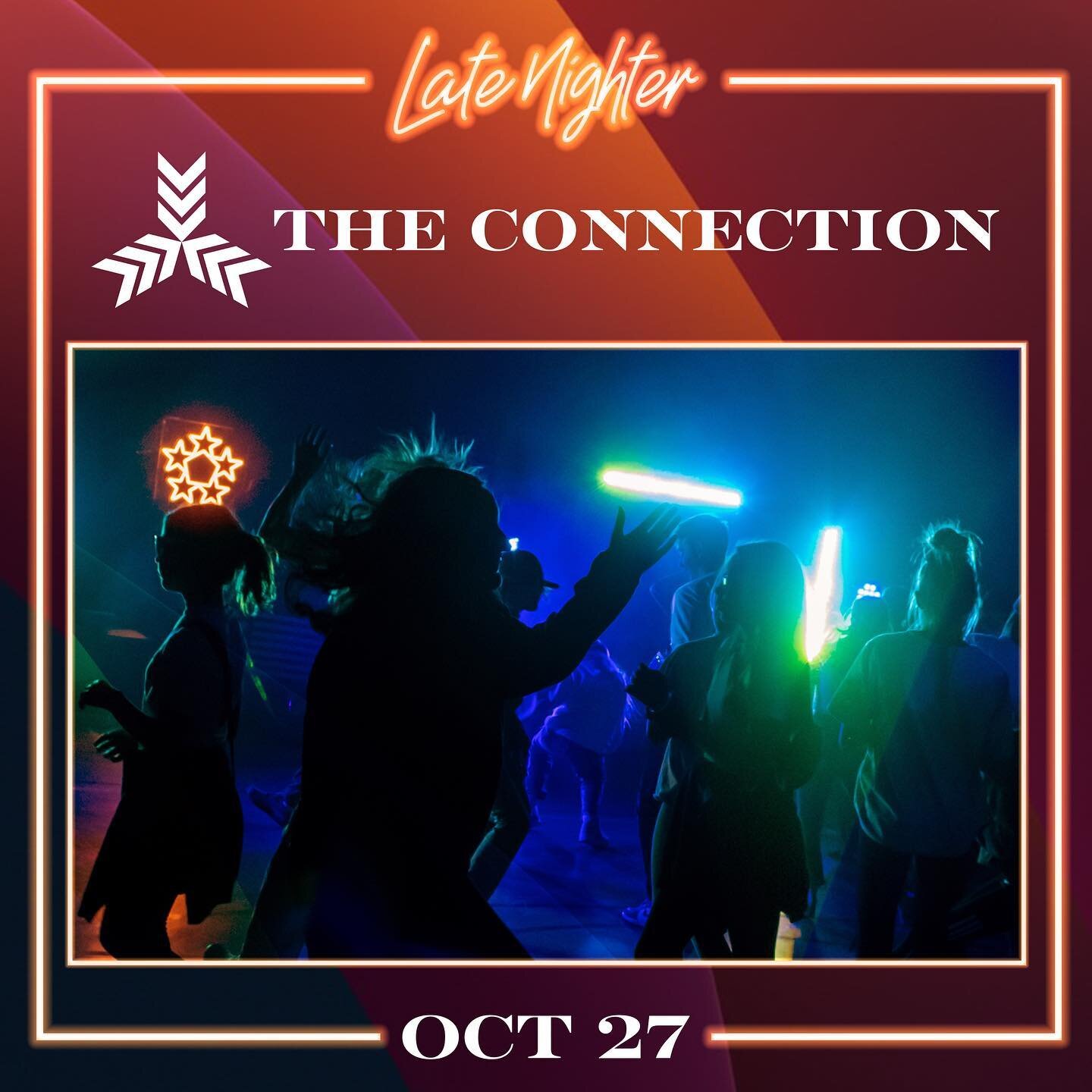 THIS FRIDAY: The Connection Late Nighter ✨

This will be a sweet night of doing so many fun things with so many fun people! You'll get to compete in a Gymblast, choose some fun elective options (like an art station or playing some board games), try t