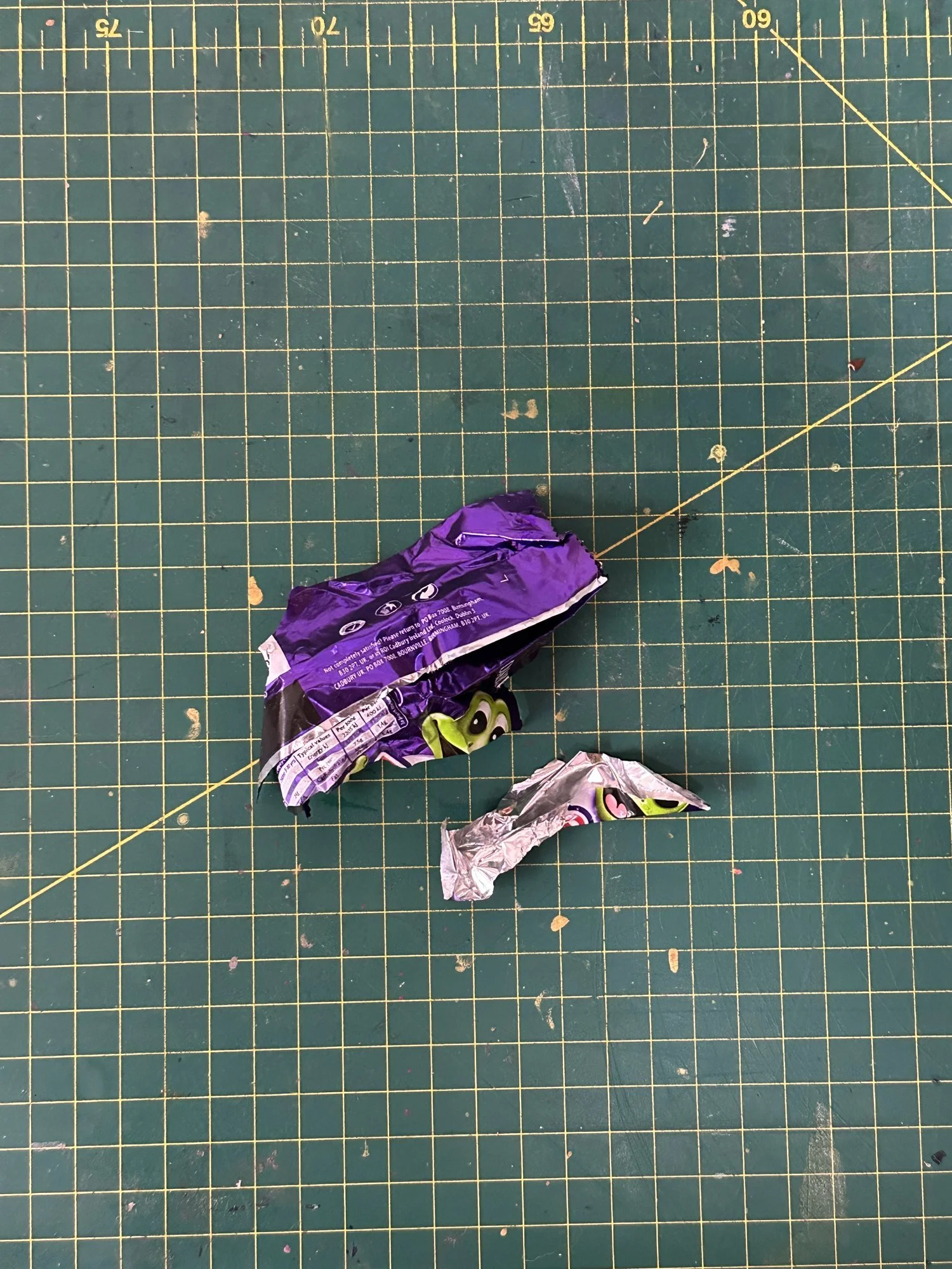 The Freddo wrapper from the top left locker