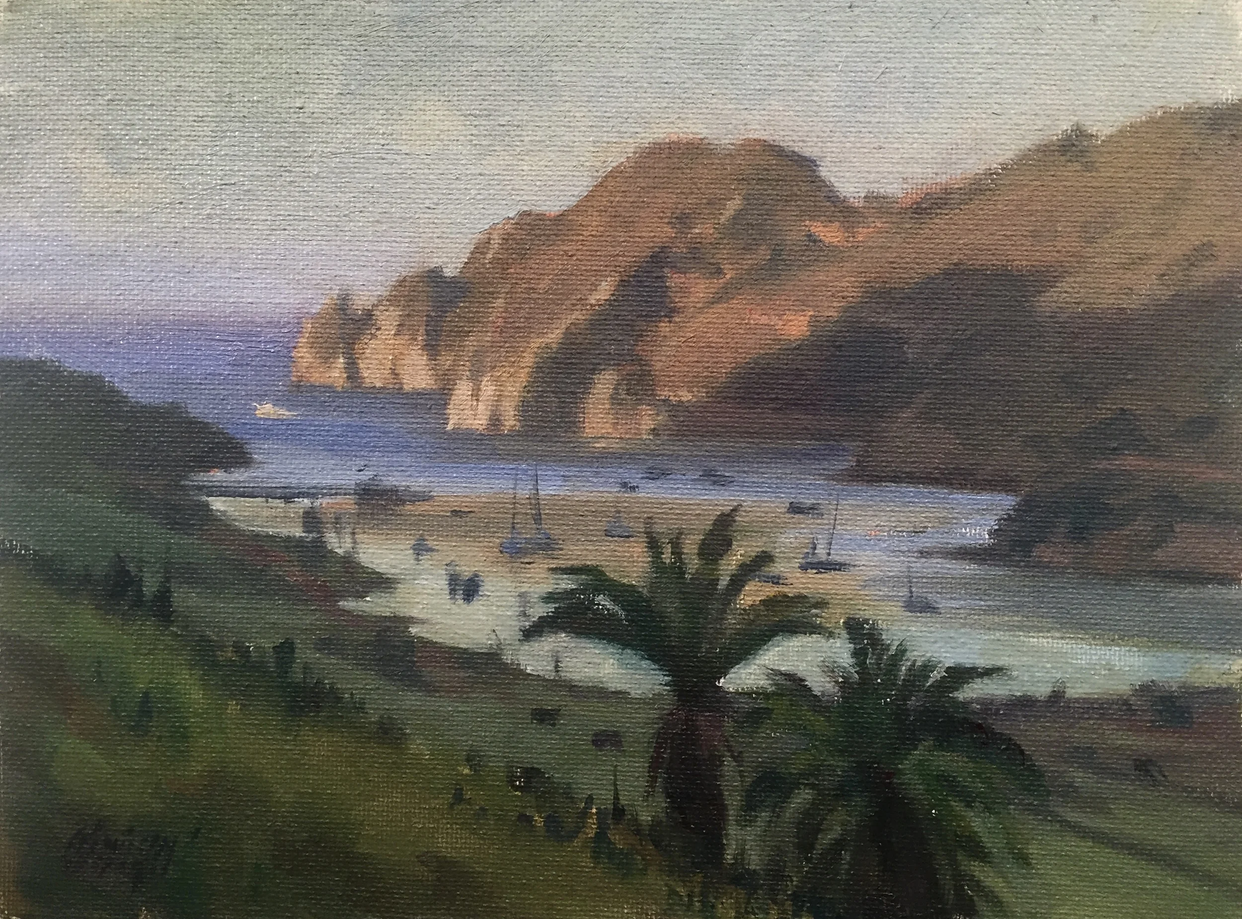Cat Harbor Dawn 6"x 8"