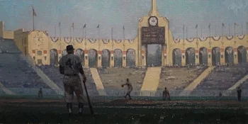 Opening Day 1958: Dodger Baseball Comes to L.A. 10"x 20" SOLD Winner of the Irvine Museum Award at the California Art Club 107th Annual Gold Medal Exhibition