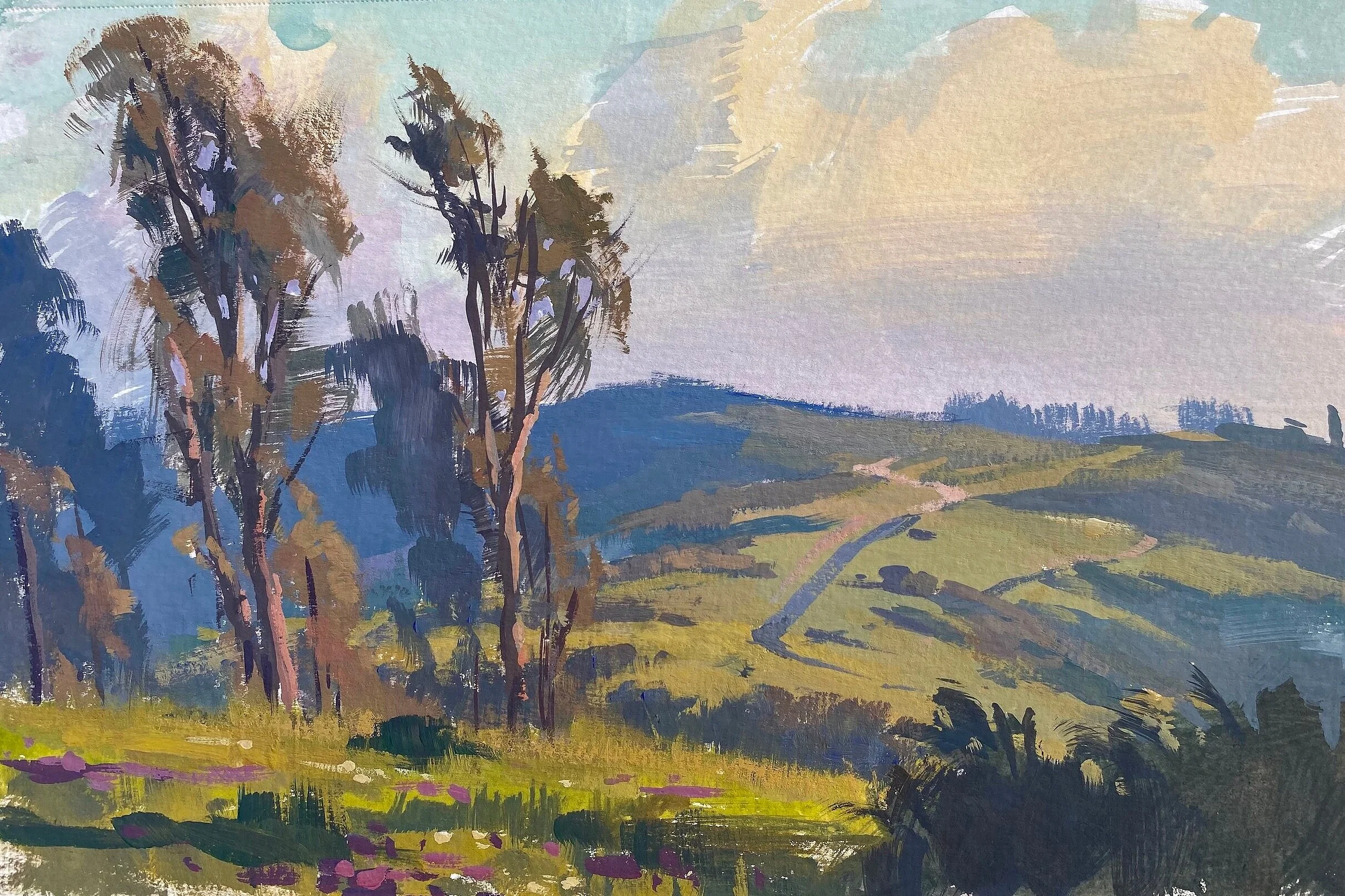 Old Top of the World  -  5.5”x 8.5”  gouache