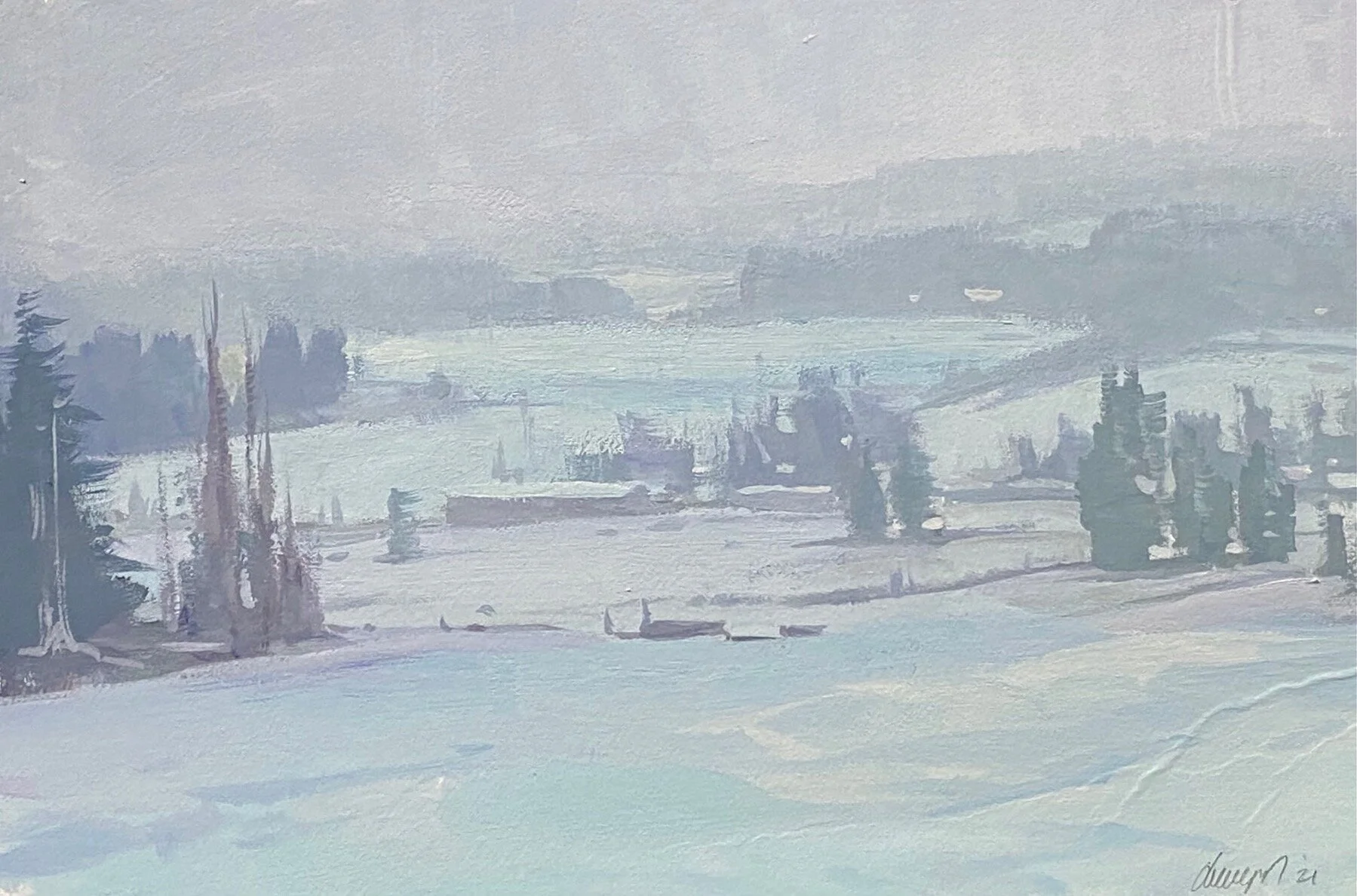 Oregon Snow  -  6”x 9”  gouache