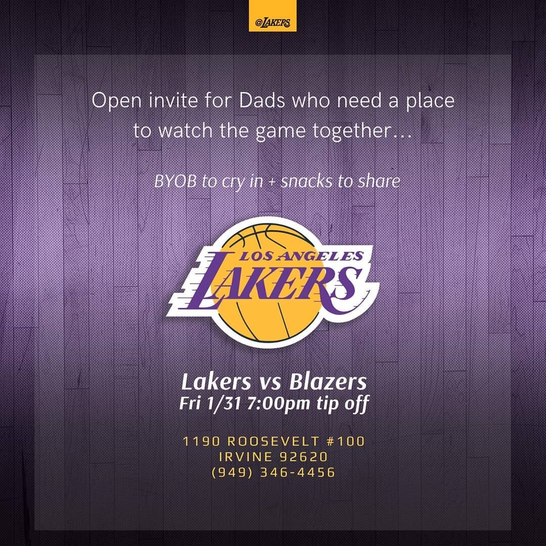 If anyone needs a place to watch the 🏀 Lakers game 🏆 together please come by the office tonight.