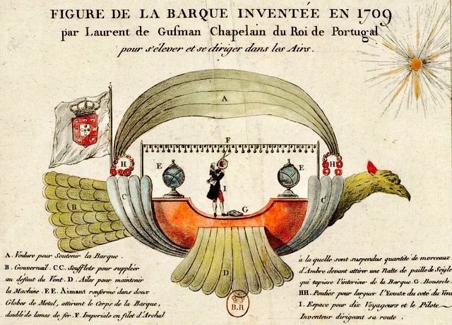 gusmao's flight of fancy, his imagined airship, the passarola