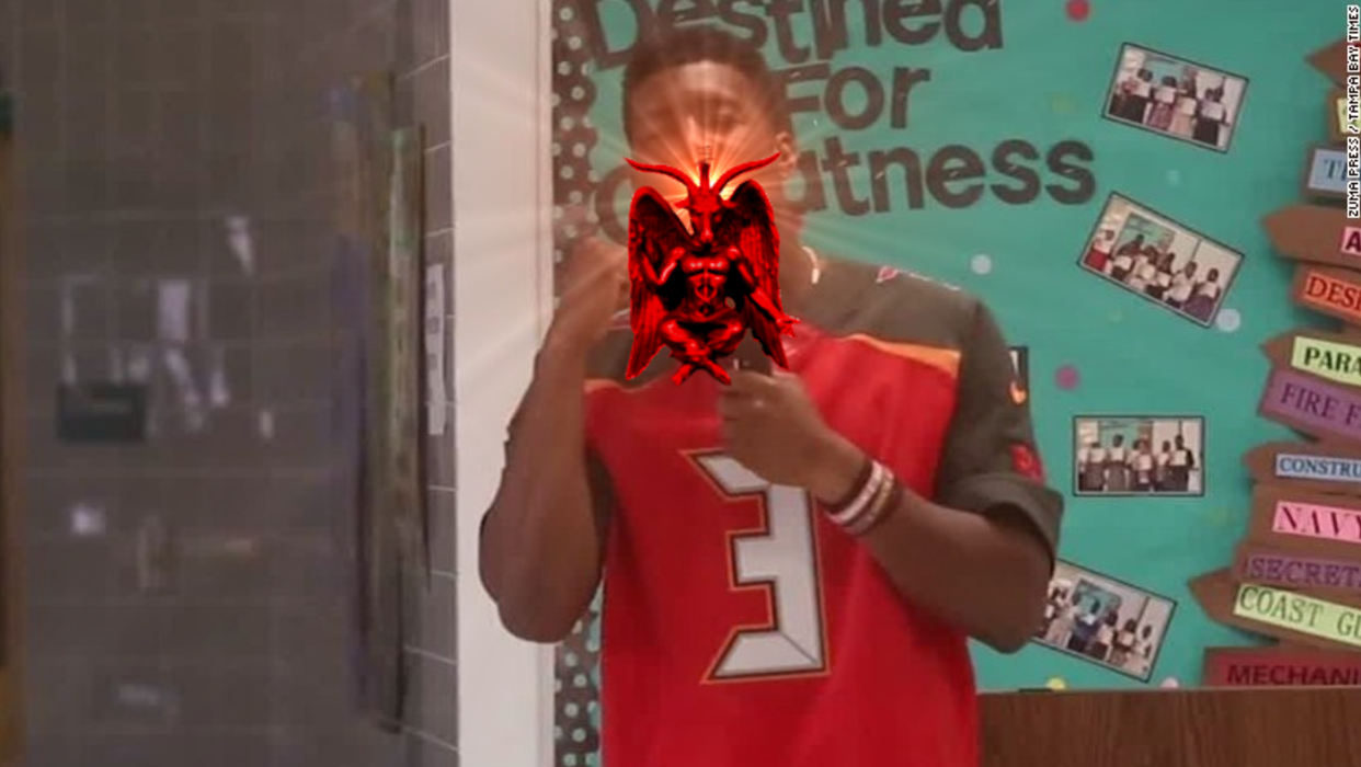 Role Model Alert! Jameis Winston Throws up Demon Beelzebub in Front of School Children