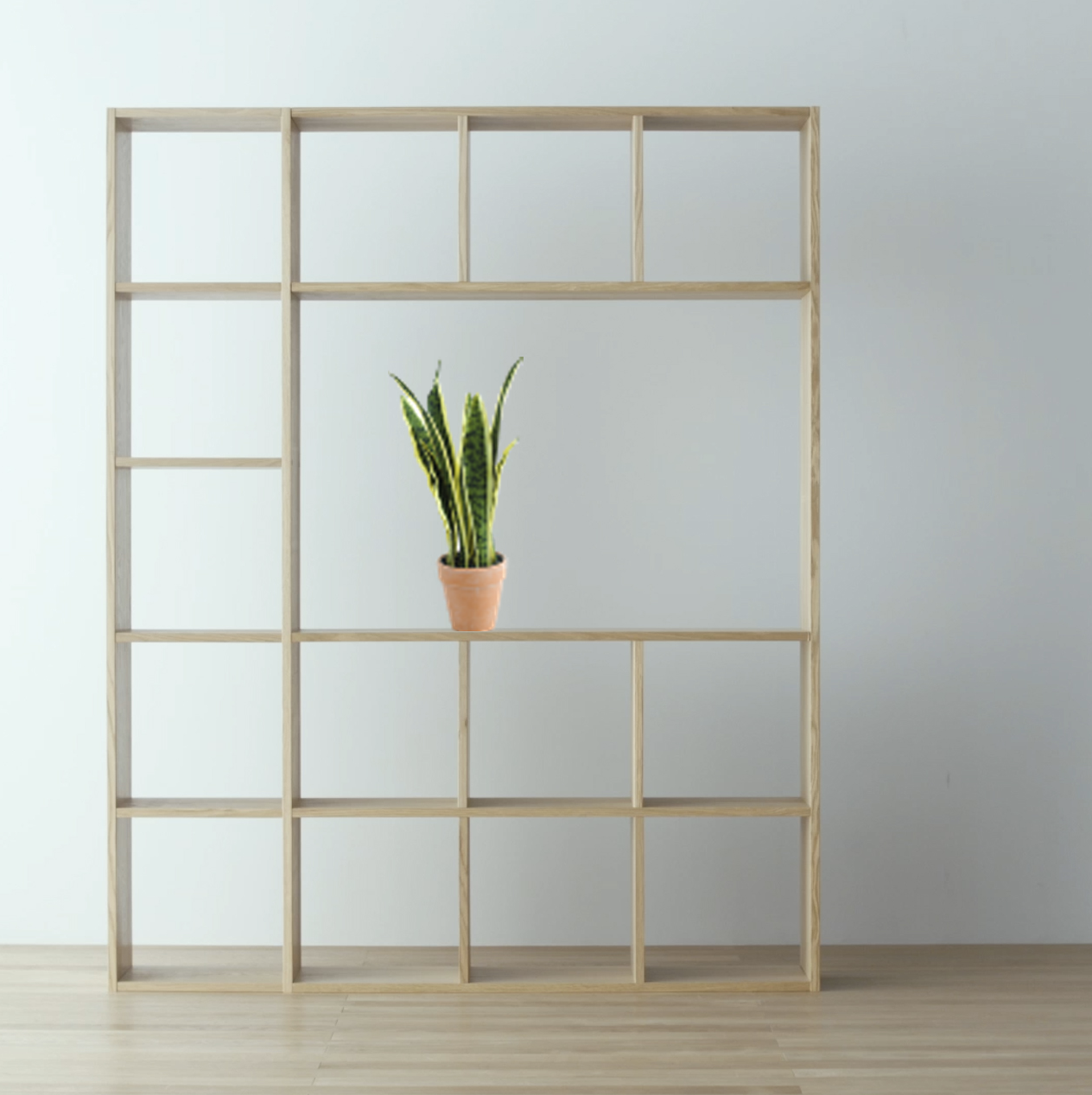IKEA Bookshelf Doing Everything It Can to Keep from Collapsing under Single Potted Succulent
