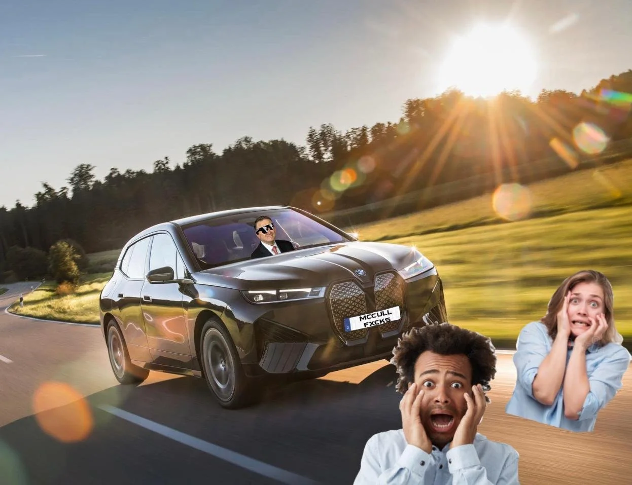 President McCullough Nearly Blazes Over Students in His BMW Running on Student Tears and Debt