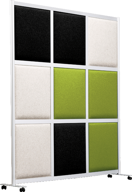Mobile options like easels or Blox by Lofwall are furniture pieces that have caster for quick movement and ease of use.