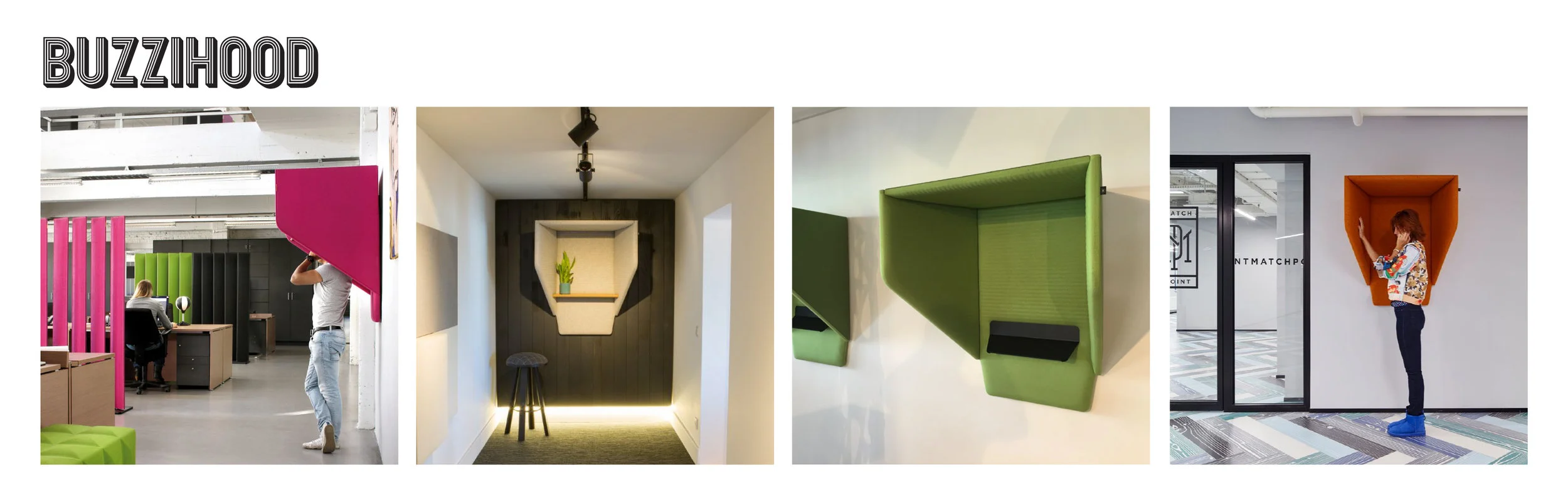 Yes, this is the “acoustic cocoon” you were looking for. This wall hung hood can be installed anywhere to help answer phones amidst noisy surroundings. Great for high traffic or focus areas.