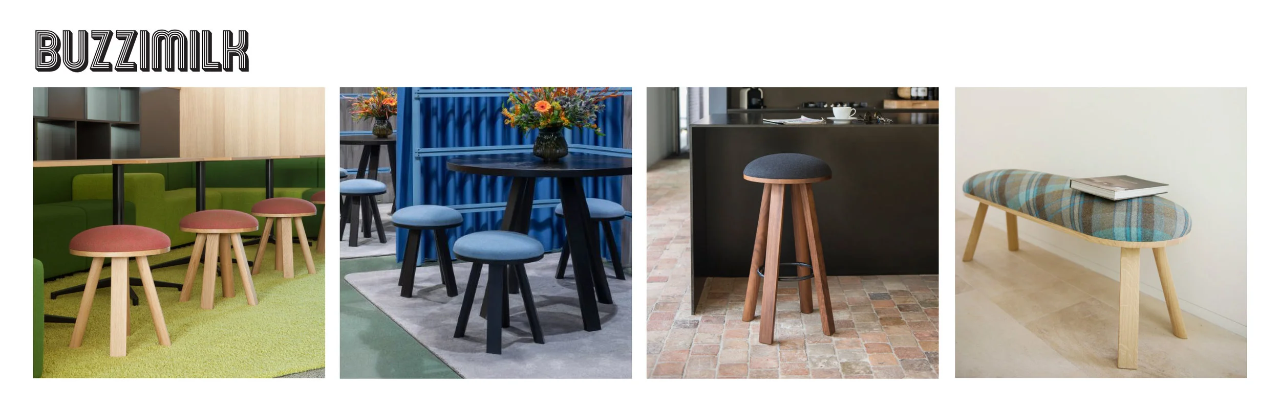 Rustic meets modern in this sturdy little stool with a cushion top that evokes a sense of warmth and modern simplicity for your ancillary or meeting seating.