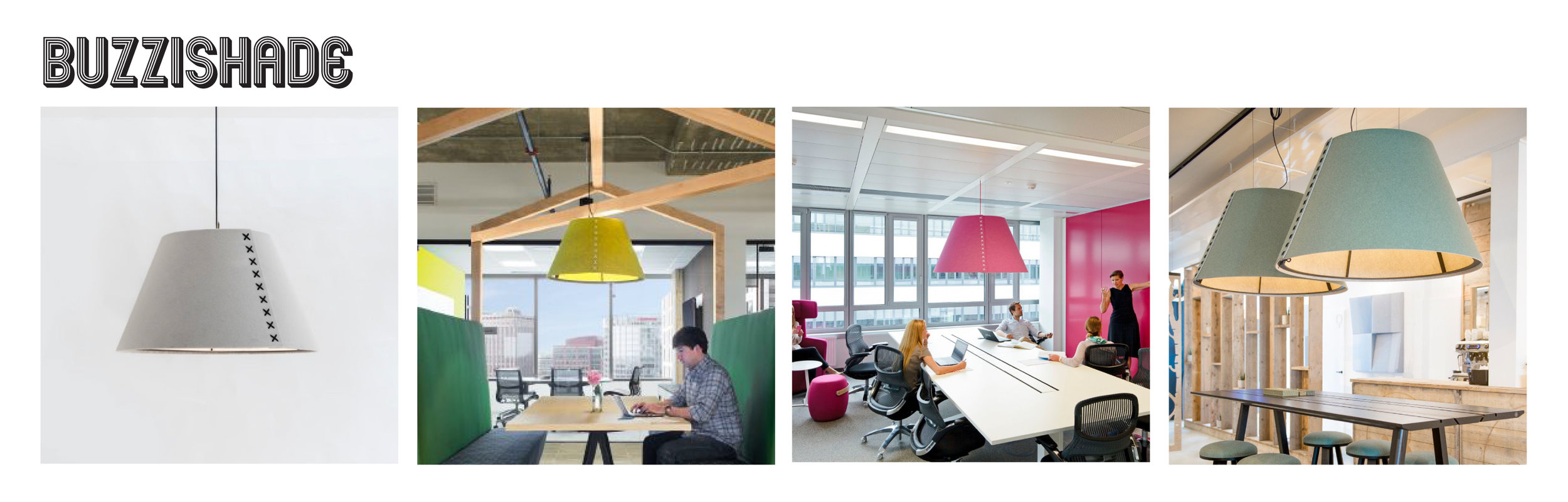 Another personal favorite of Buzzi’s light fixtures, the BuzziShade comes in both small and large sizes to help buffer sound and provide LED lighting to compliment open or meeting spaces. I love the simplicty of the cross-stitch detailing.