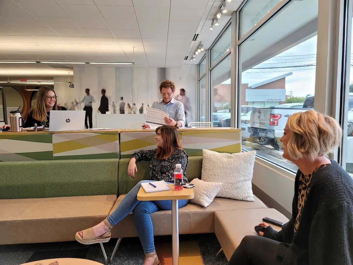 While collaborating face to face, we love the opportunity to break out of the conference room and utilize a variety of spaces that supports creative thinking. 

Where do you prefer to collaborate? 
.
.
.
#inspirationstartshere #iscginc #workplacedesi