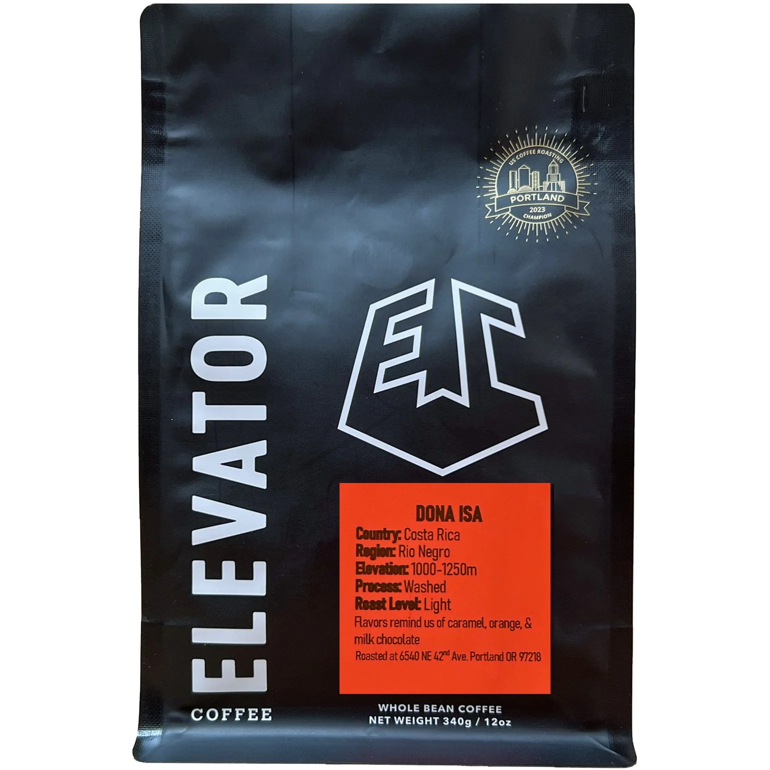 Costa Rica Dona Isa Coffee Bag on White Background