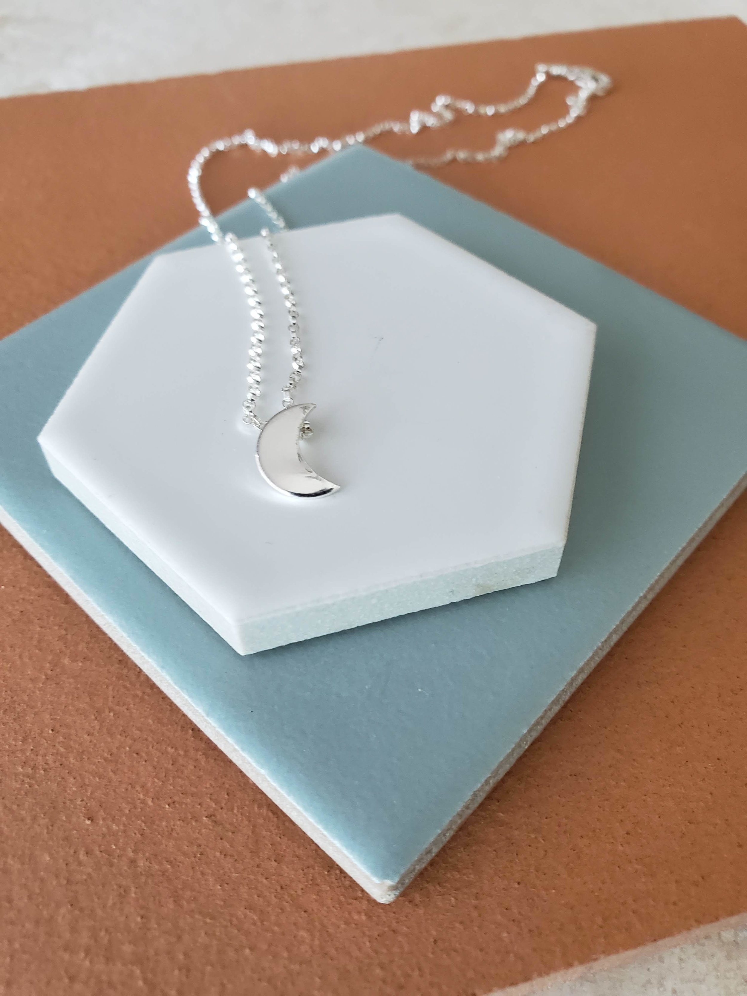 tiny moon necklace