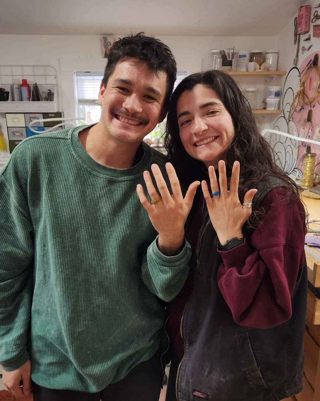 Cosmo and Bella are high school sweet hearts and have decided to tie the knot! Rather than going the traditional route of ordering a ring or buying from a big bix store, they came to me....we talked through all the idea they had, their budget and som