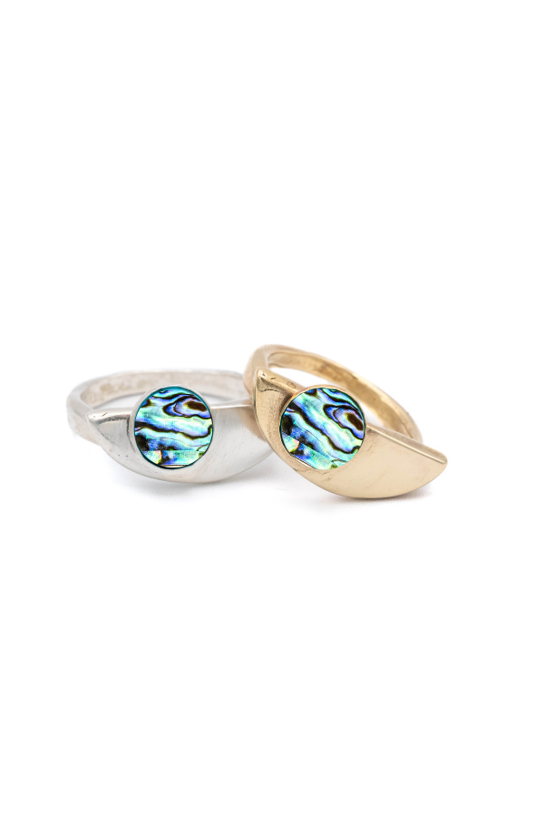 Halo Ring With Abalone
