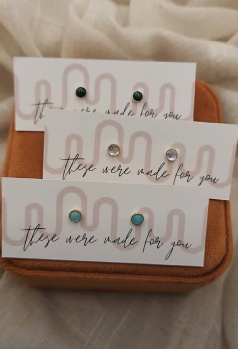 SALE 4mm Gemstone Stud Earrings