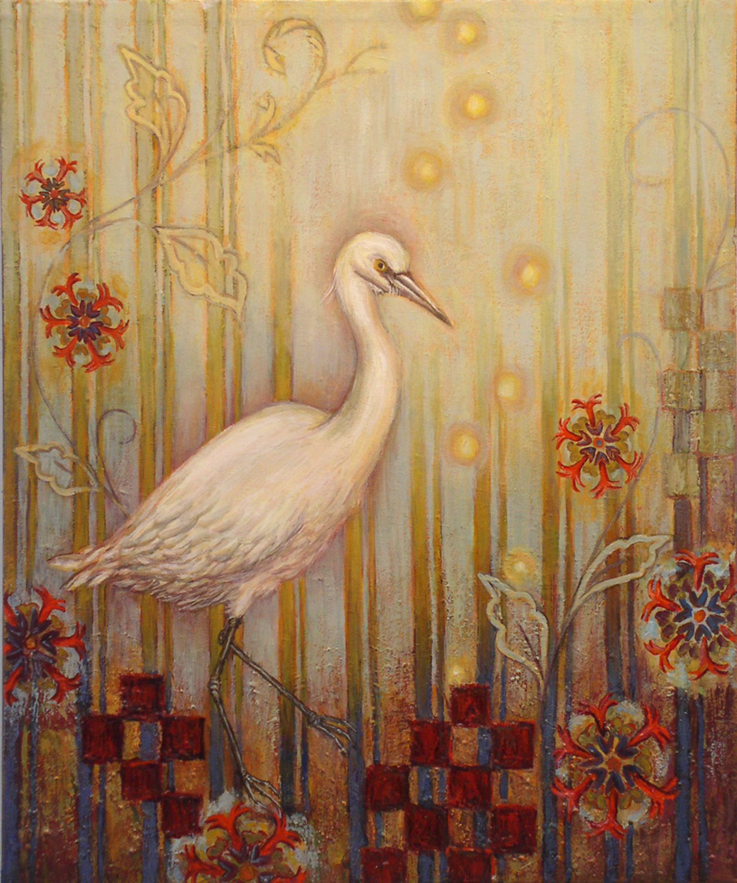 Ocean Heron, acrylic on canvas, 30" x 25", $2,600.