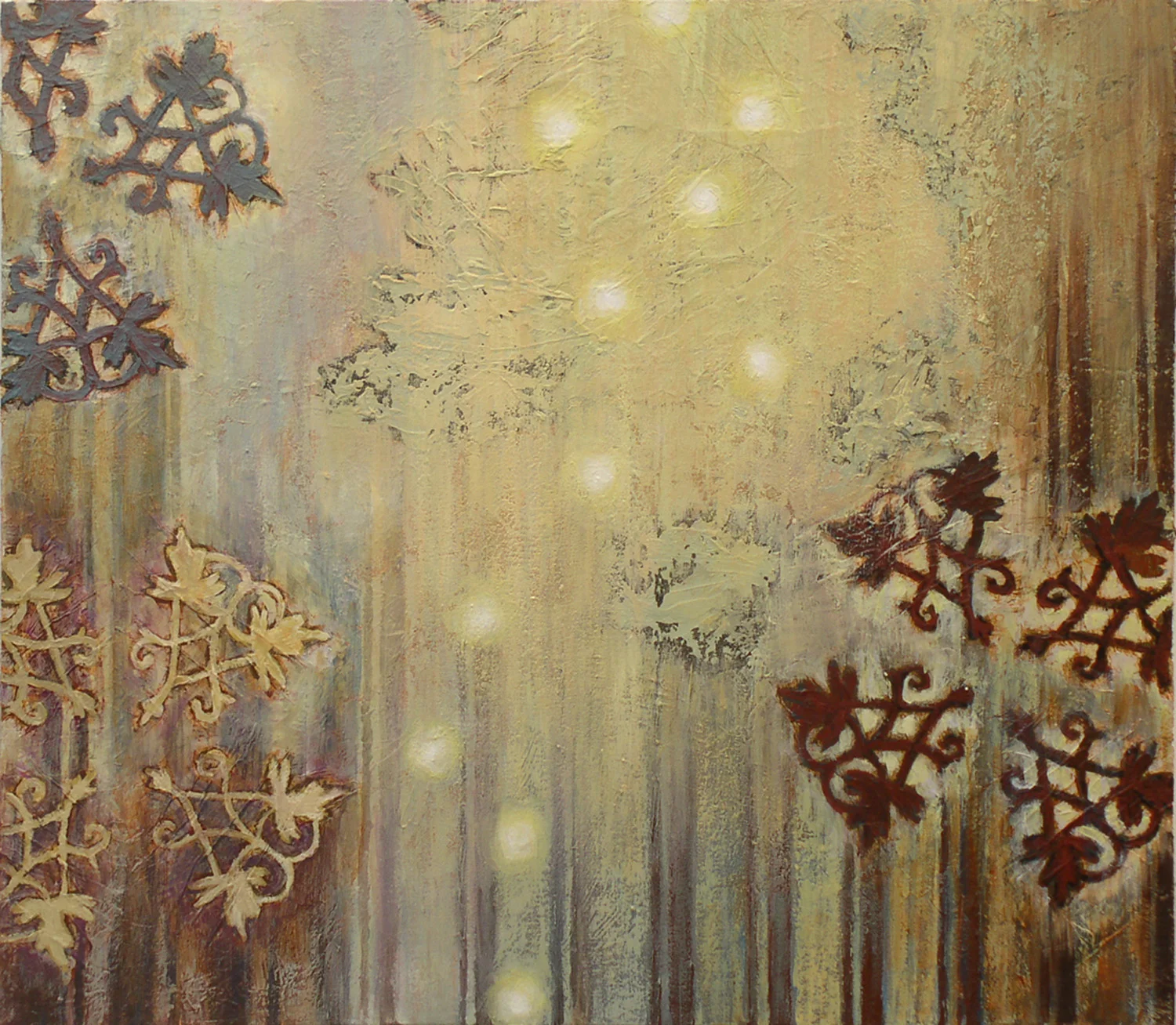 "Winter Sparkle, acrylic on canvas, 28" x 32", $3,400.