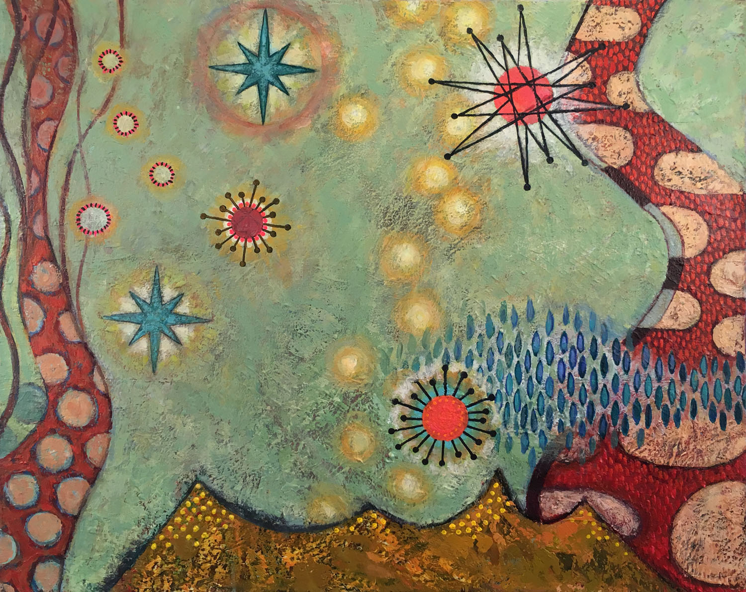 Balance, acrylic on canvas, 24" x 30", $2,500.