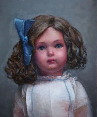 Clarita With Bow, oil on panel, 8'x10", 2009