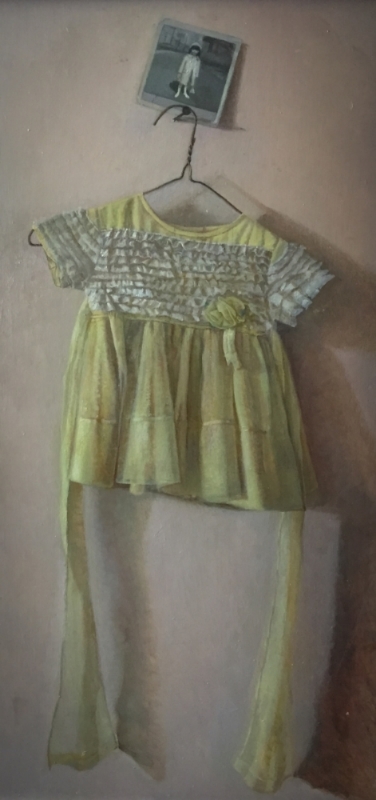  The Yellow Dress, oil on panel, 17"x34", 2016 