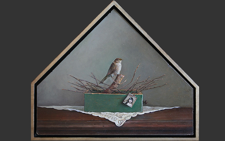  Eulogy, oil on panel, 22"x26"x13", 2010 