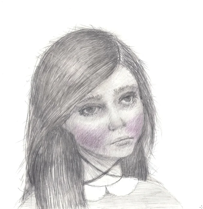 Beautiful Chrissy Cross, graphite on panel, 5"x5", 2014