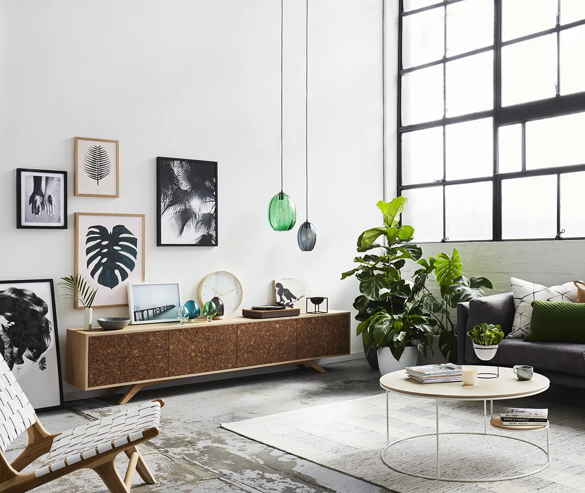 Kork entertainment unit and Lilly coffee table