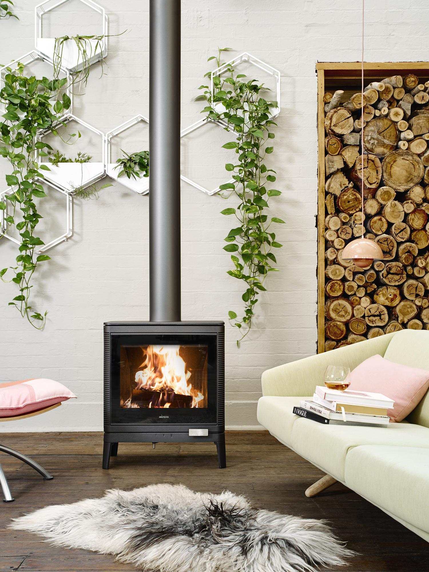 Invita’s Kazan fireplace from Oblica / Oblica image credits: Photography Gavin Green / Styling Julia Green