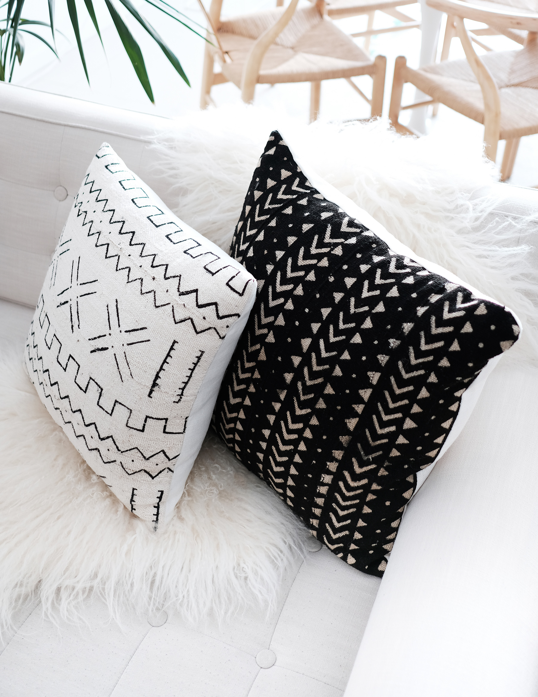 black mudcloth pillow