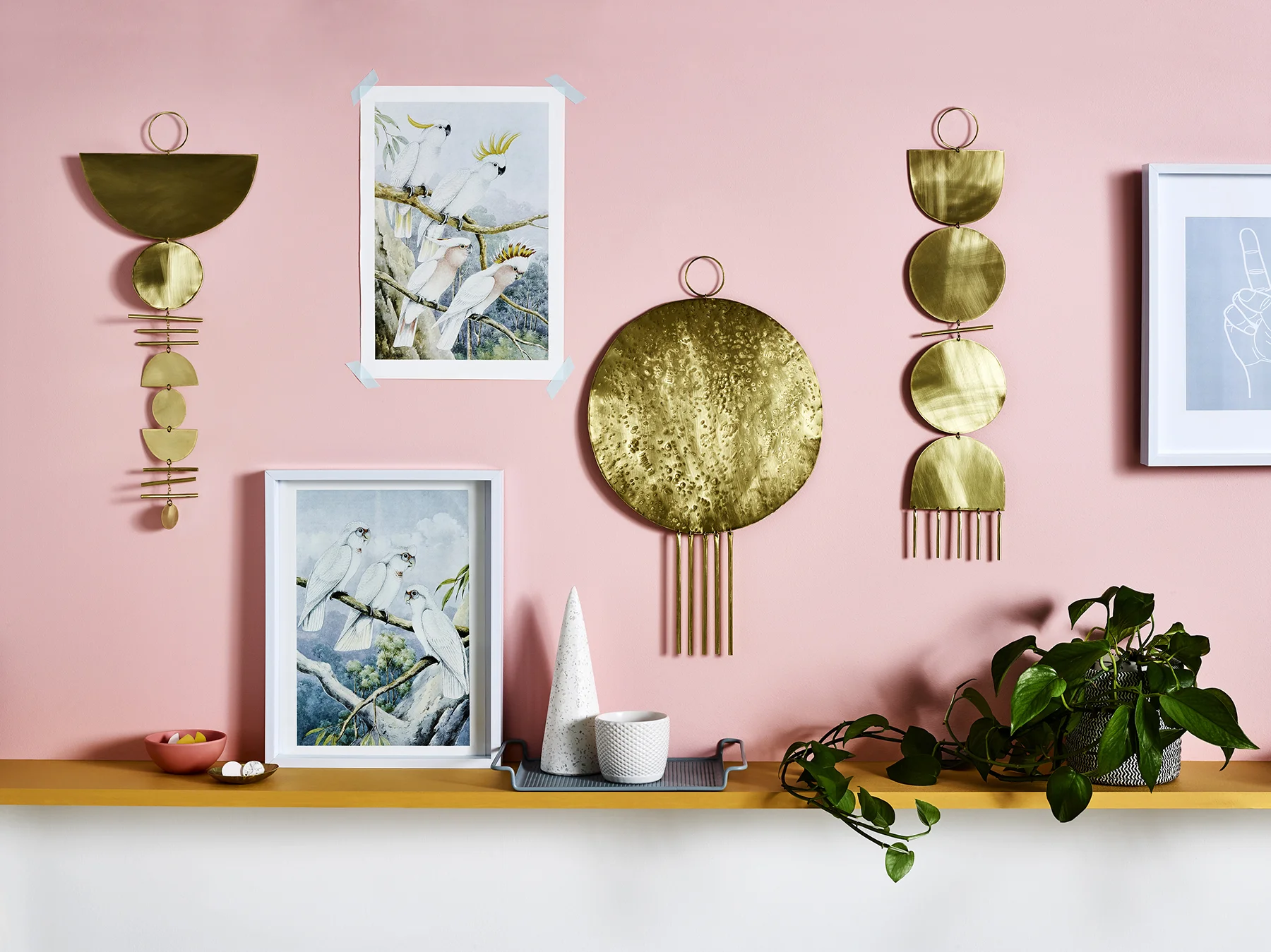 Phases, Rebel and Heroine brass wall hangings from Juno + Ace / Photography Tanya Zouev