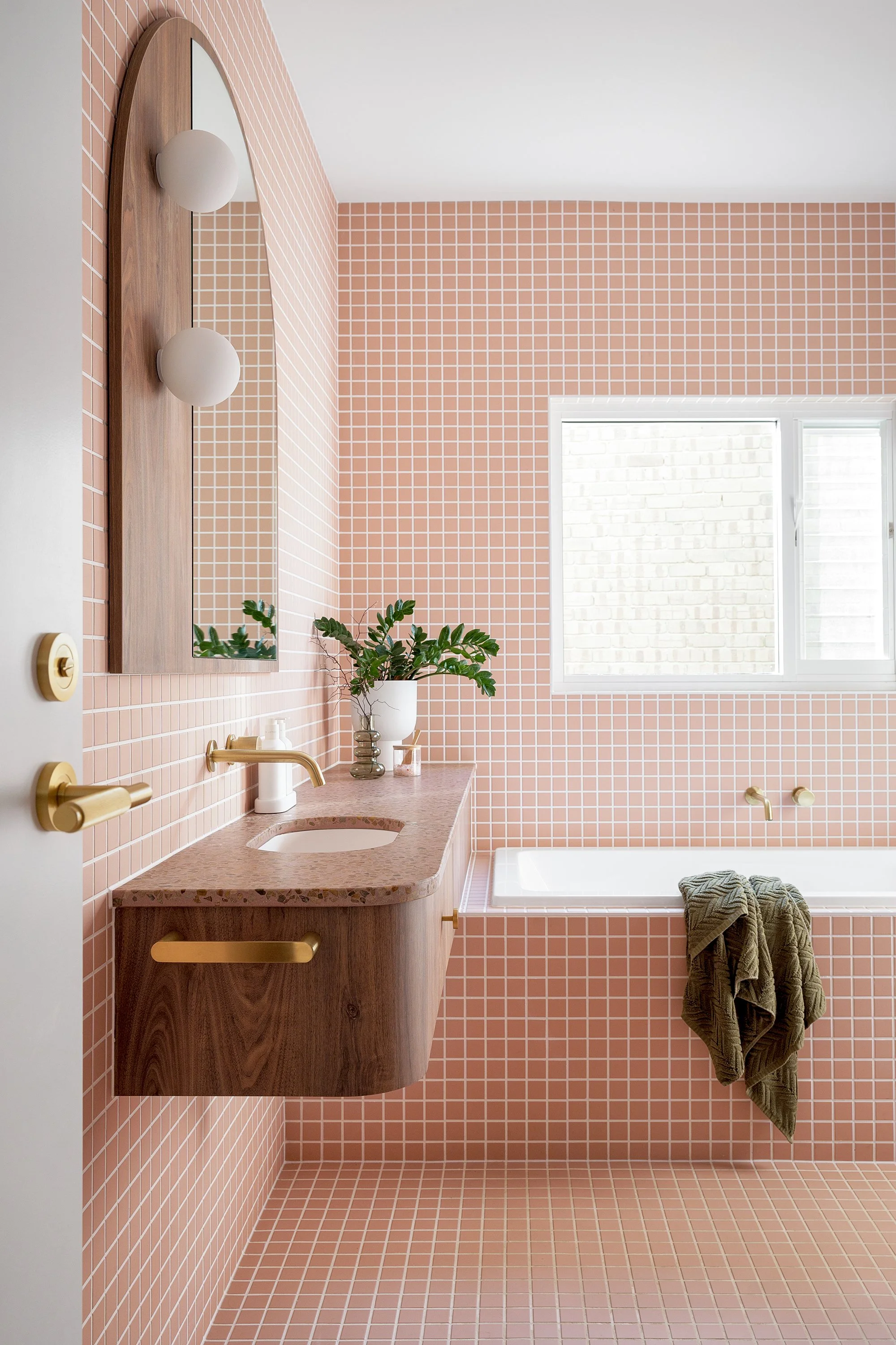 Pink Palm Springs-inspired bathroom — Adore Home Magazine