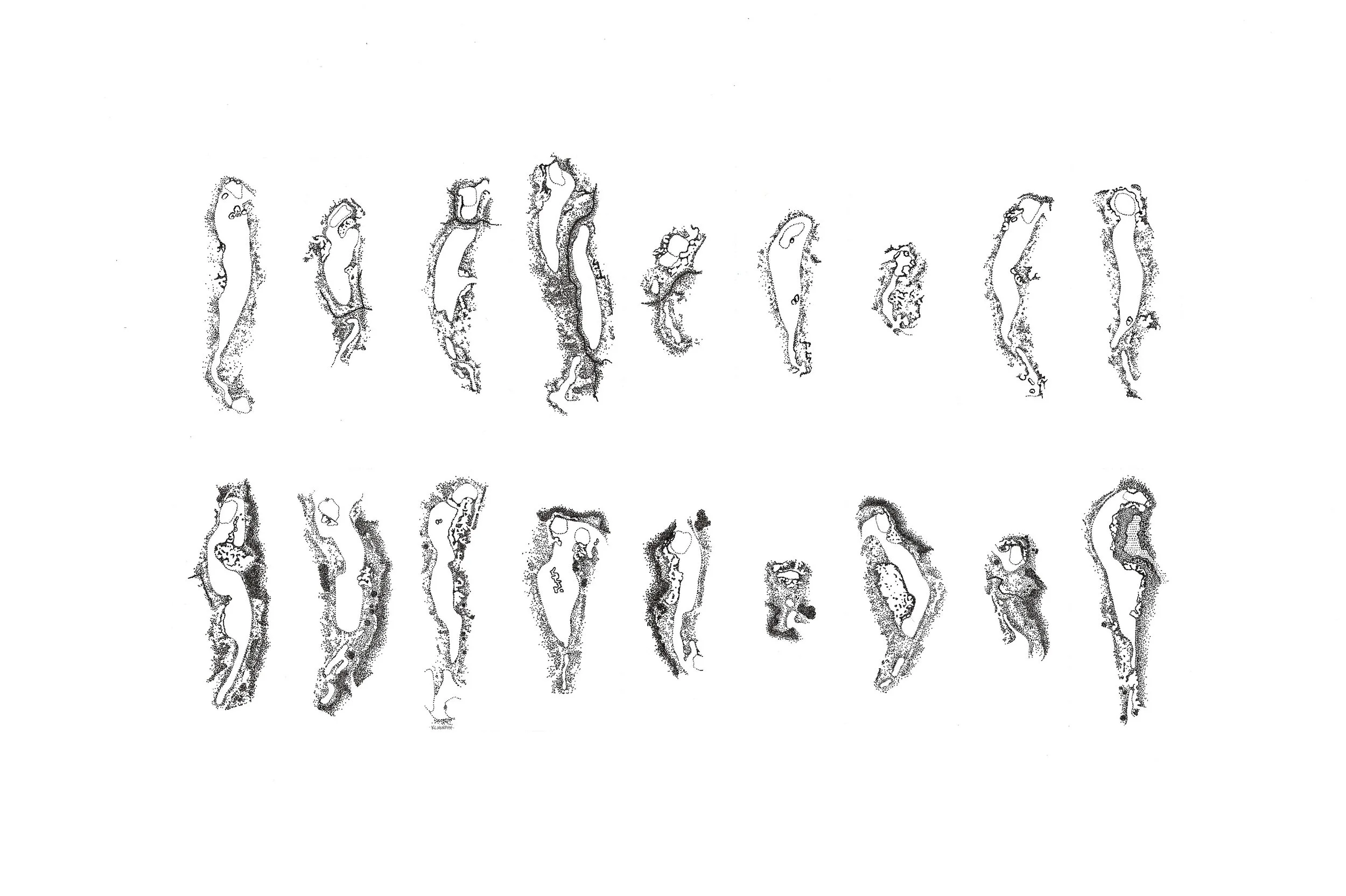  Streamsong Black  -  Individual Hole Compilation  -  Pen - 12” x 18”  -  2023 