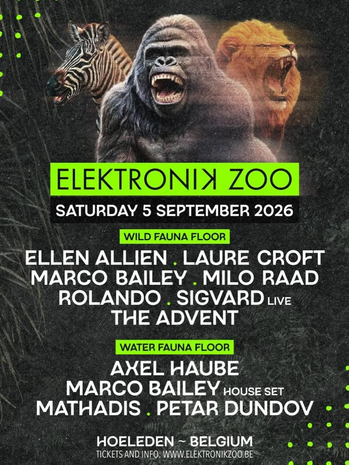 Excited to be back at @elektronikzoo on September 5th in Hoeleden alongside many amazing artists and dear friends. 
Ready for another unforgettable edition, see you in Belgium! 

#elektronikzoo