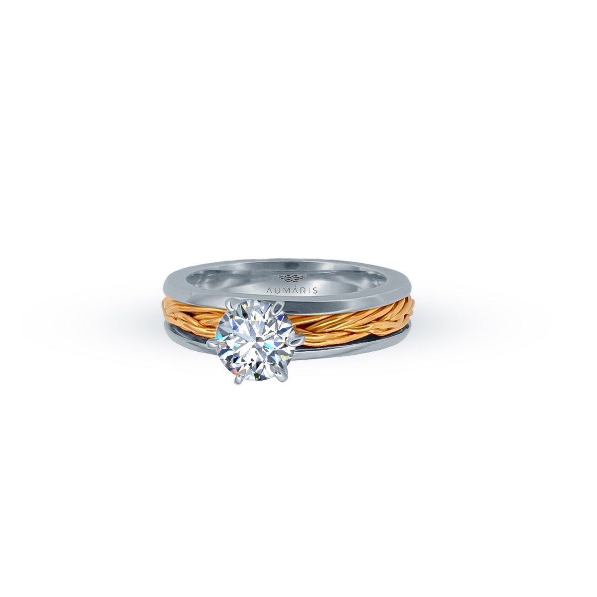 Sailing engagement ring with natural diamond