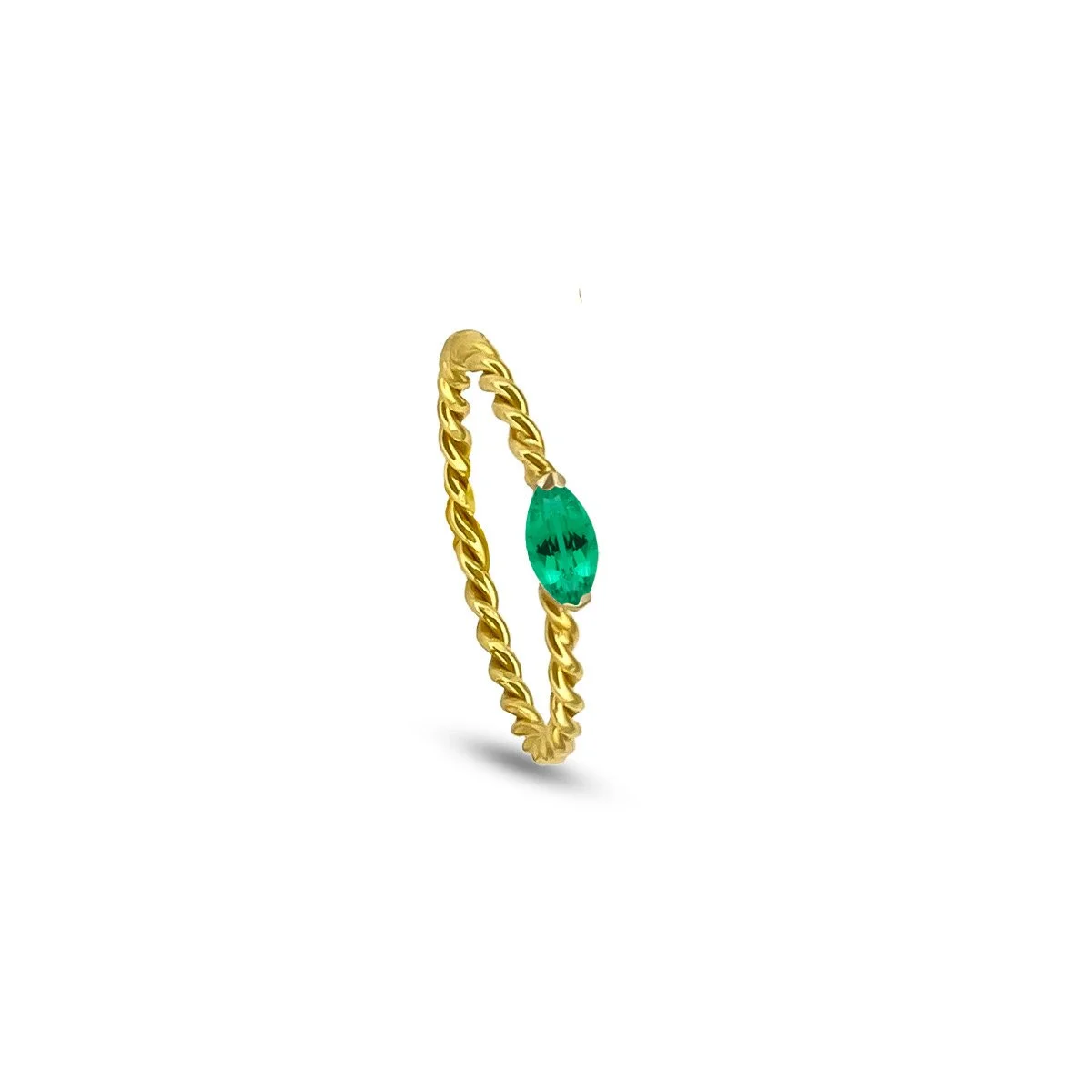 Handmade nautical gemstone rings with emerald