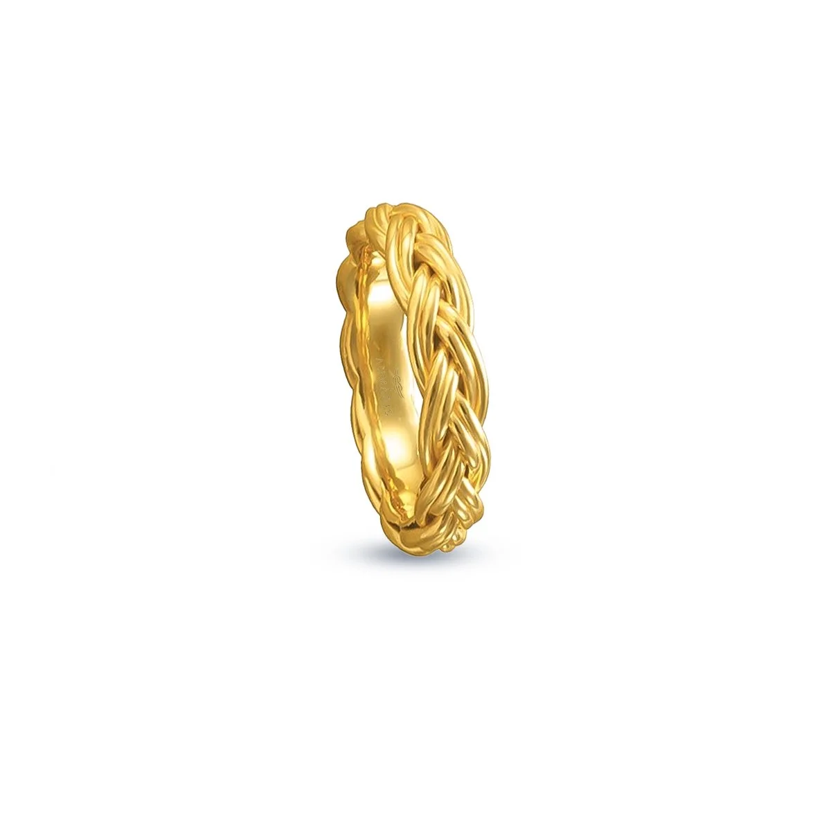 Women's comfort turk's head gold rings