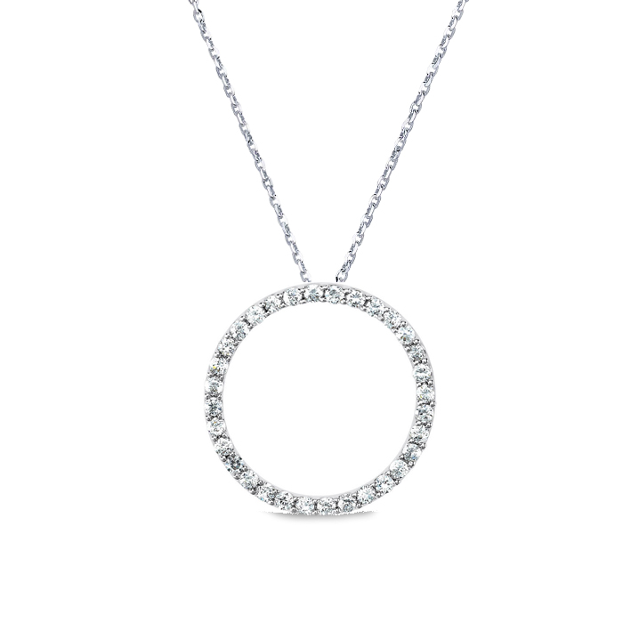 DIAMOND CIRCLE PENDANT WHITE GOLD