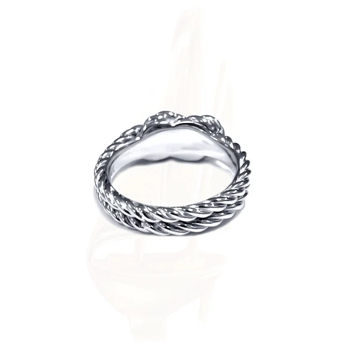 YL Celtic Knot Infinity Ring - 925 Sterling Silver, 18k White Gold Plated, Cubic Zirconia, Women's Statement Ring