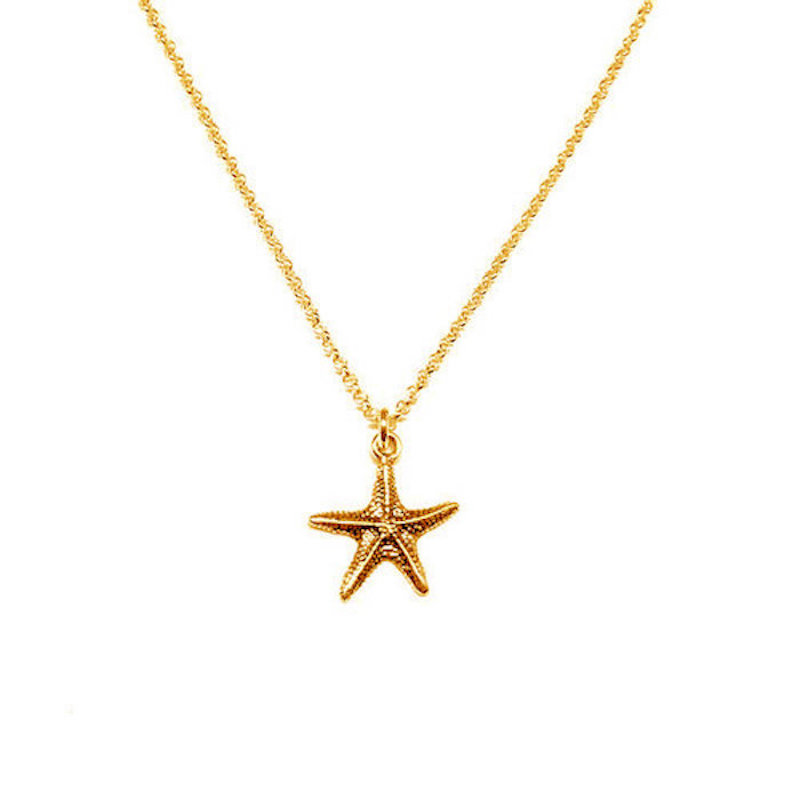 14k Starfish Pendant And Chain - White Gold Starfish Pendant 14k Starfish Pendant And Chain - White Gold Starfish Pendant