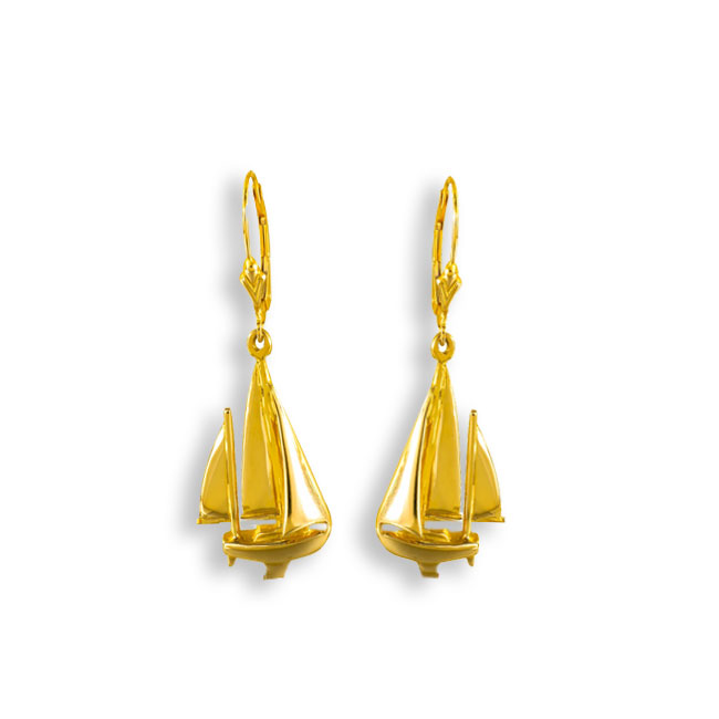 gold sailboatearrings