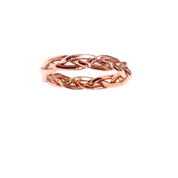 rose gold hand woven band