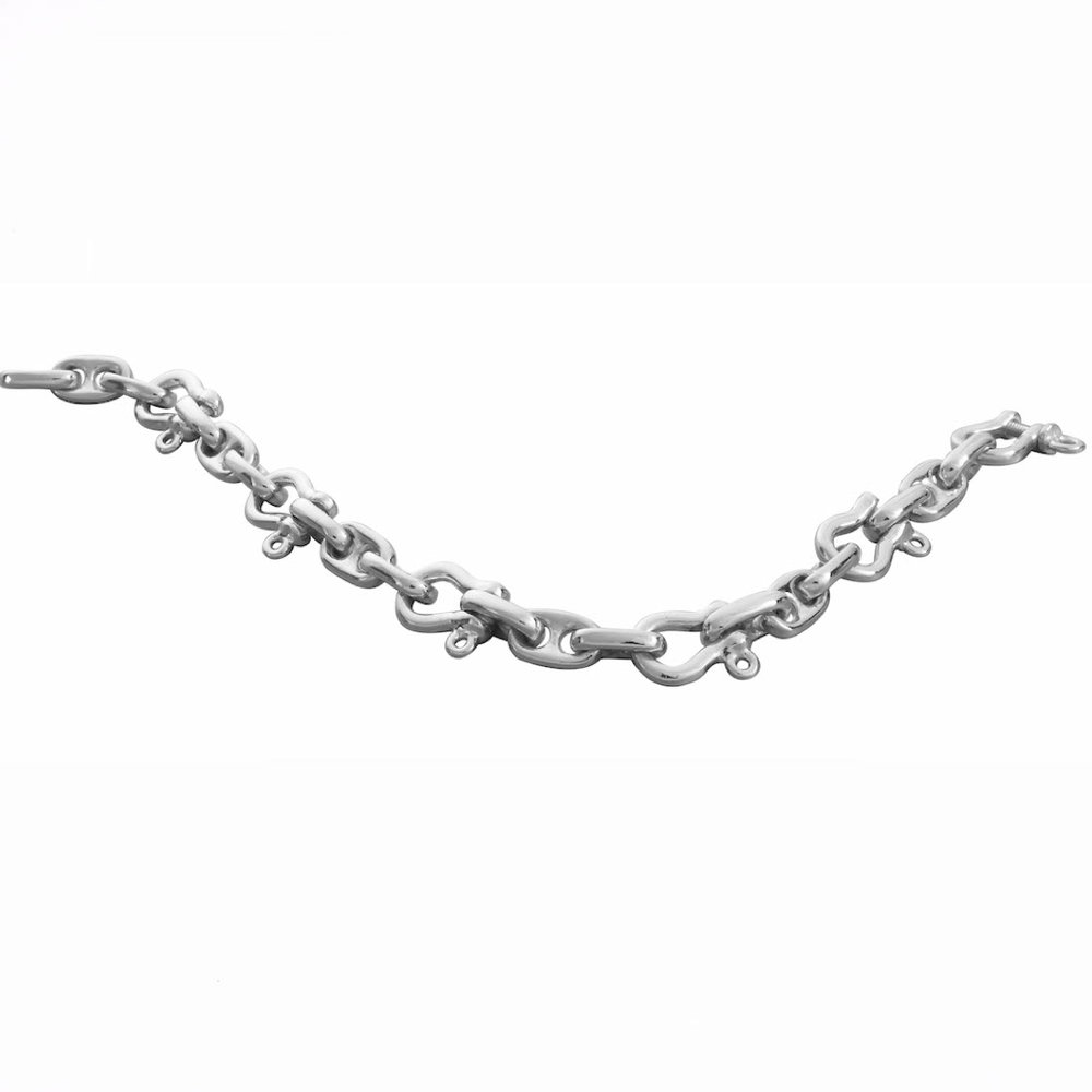 Sterling Anchor Chain Bracelet - Silver Marine Link Bracelet