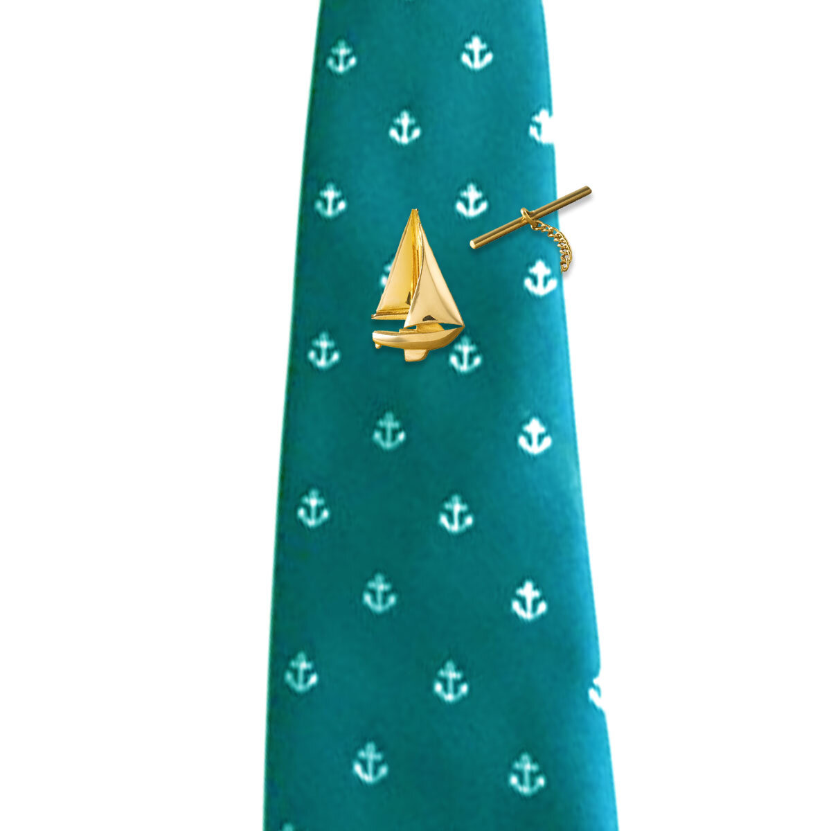 Gold Sailboat Pendant Tie Pin
