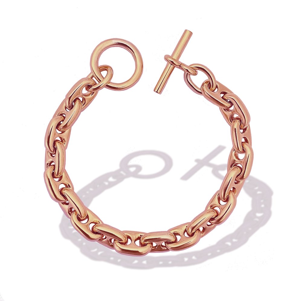 Rose Gold Anchor Bracelet 6 Inches